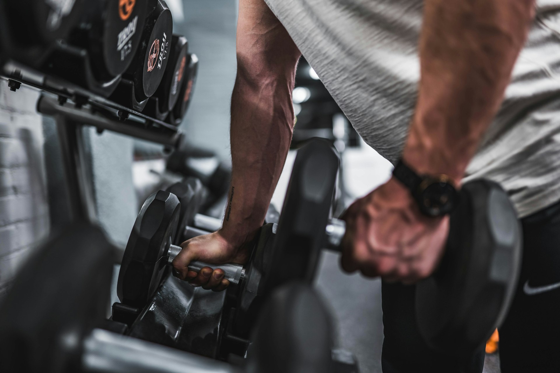 Member training at Small Town Fitness gym